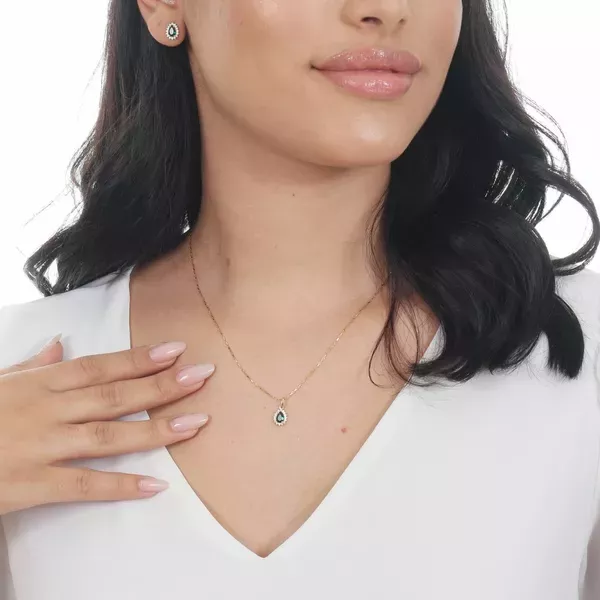 Pingente De Ouro 18k Mademoiselle Azul Com Zircônias 