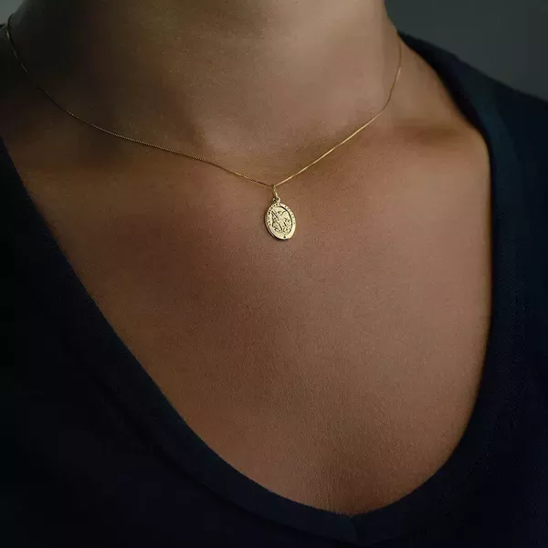 Pingente De Ouro 18k Medalha De São Miguel Arcanjo P