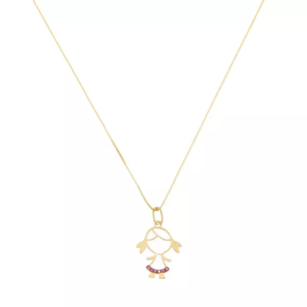 Pingente De Ouro 18k Menina De Luz