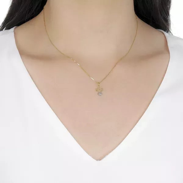 Pingente De Ouro 18k Menina Reluzente