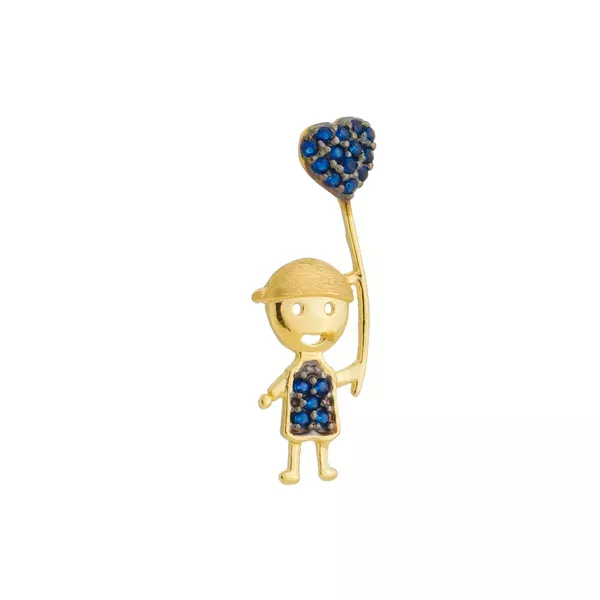 Pingente De Ouro 18k Menino Balão de Coração 