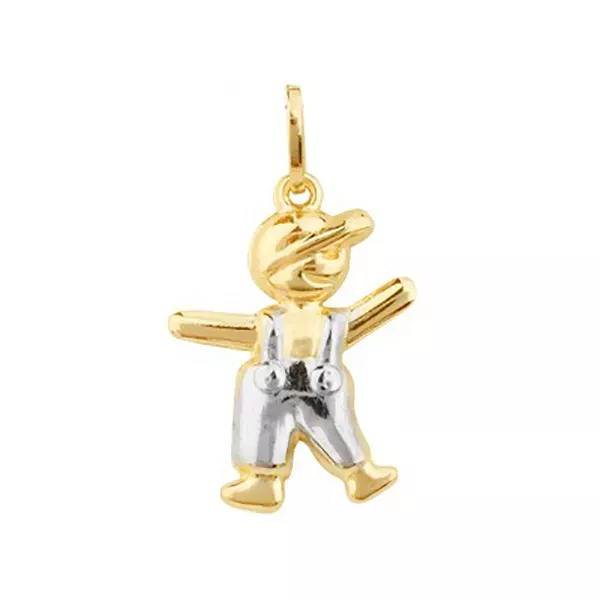 Pingente De Ouro 18k Menino De 16mm