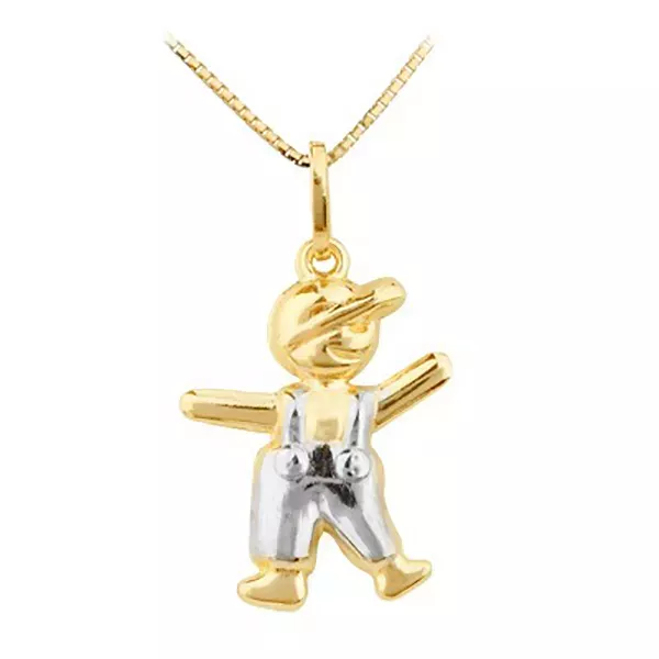 Pingente De Ouro 18k Menino De 16mm