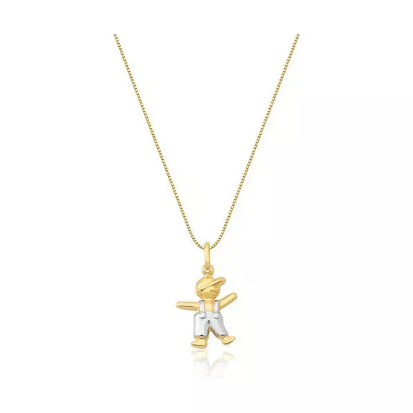 Pingente De Ouro 18k Menino De 16mm