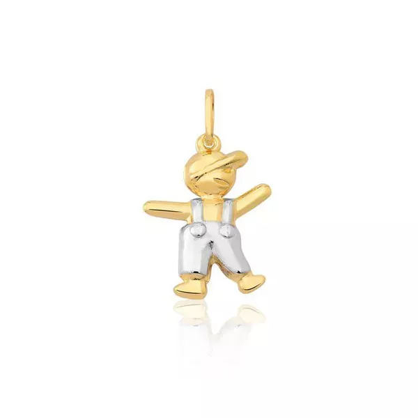 Pingente De Ouro 18k Menino De 16mm