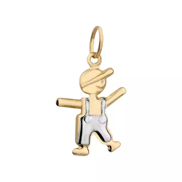 Pingente De Ouro 18k Menino De 16mm