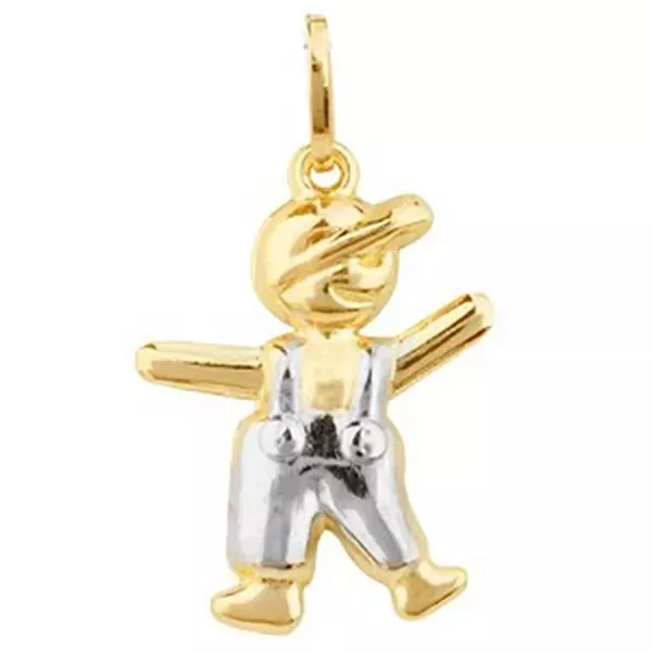 Pingente De Ouro 18k Menino De 20mm