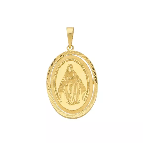 Pingente De Ouro 18k Nossa Senhora Das Graças