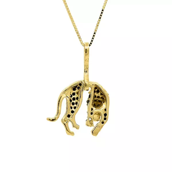 Pingente De Ouro 18k Pantera Negra Pequeno