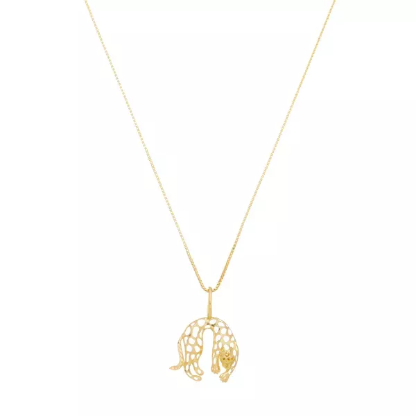 Pingente De Ouro 18k Pantera Vazada Pequena