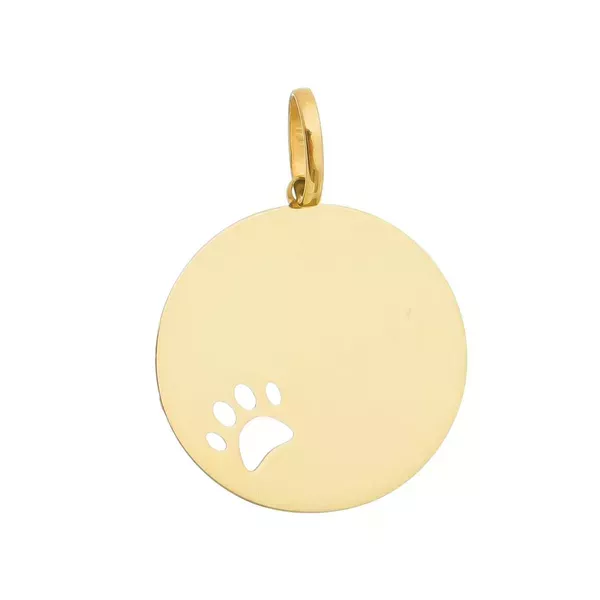 Pingente De Ouro 18k Placa com Patinha