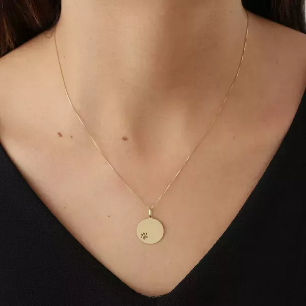 Pingente De Ouro 18k Placa com Patinha