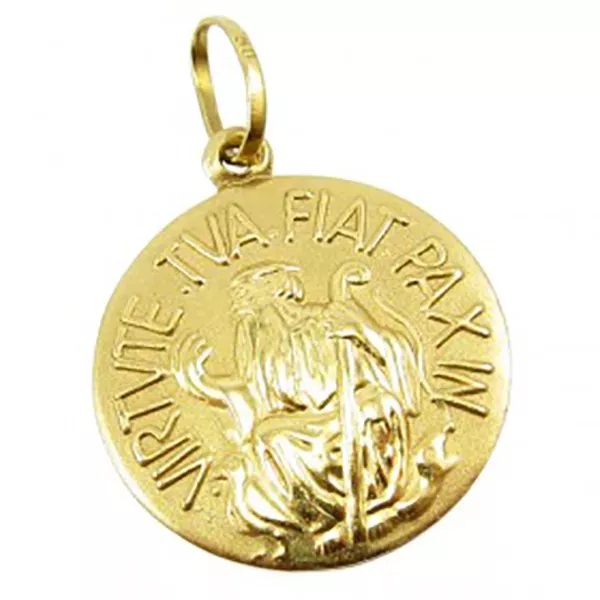 Pingente De Ouro 18k São Bento 1,5 Centímetros