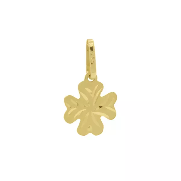Pingente De Ouro 18k Trevo De 13mm