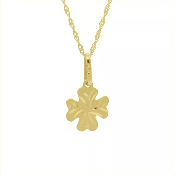 Pingente De Ouro 18k Trevo De 13mm