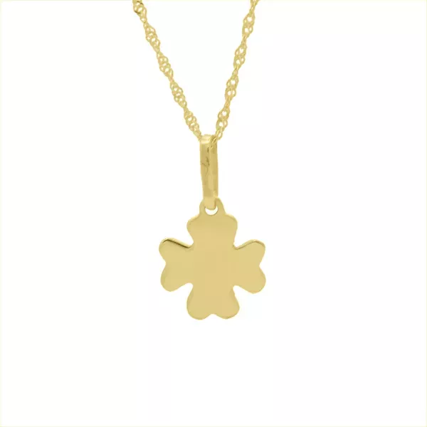 Pingente De Ouro 18k Trevo De 13mm