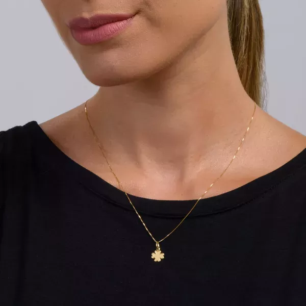Pingente De Ouro 18k Trevo De 13mm