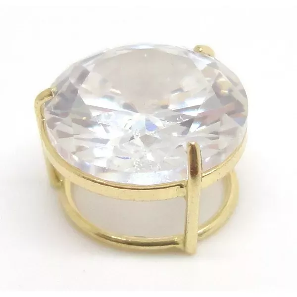 Pingente Ponto De Luz De Ouro 18k Com Zircônia De 4mm