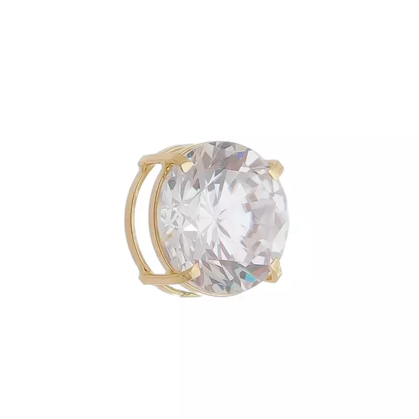 Pingente Ponto De Luz De Ouro 18k Com Zircônia De 6,5mm