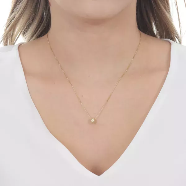 Separador De Ouro 18k Abaulado Com Zircônias Para Pingentes