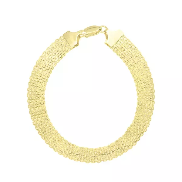 Pulseira De Ouro 18k Bismarck De 10mm Com 19cm