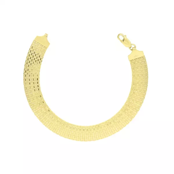 Pulseira De Ouro 18k Bismarck De 10mm Com 19cm