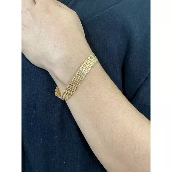 Pulseira De Ouro 18k Bismarck De 10mm Com 19cm