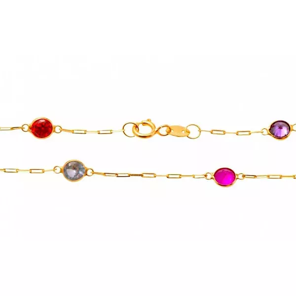 Pulseira De Ouro 18k Cartie Com Pedras De 4,3mm Com 18cm