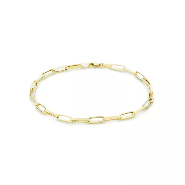 Pulseira De Ouro 18k Cartie Ovalada De 2,3mm Com 21cm