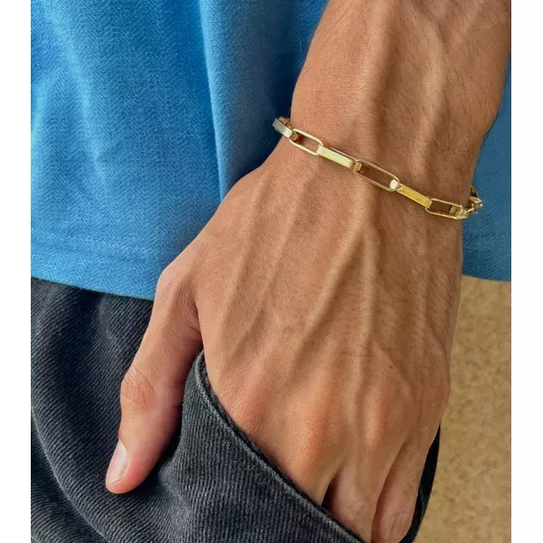 Pulseira De Ouro 18k Cartier Ovalada De 5,0mm Com 21cm 
