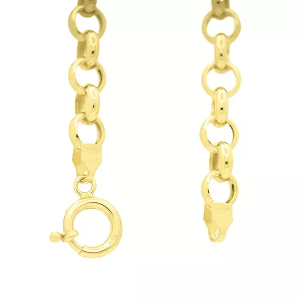 Pulseira De Ouro 18k Elo Português e Coração Com 19cm