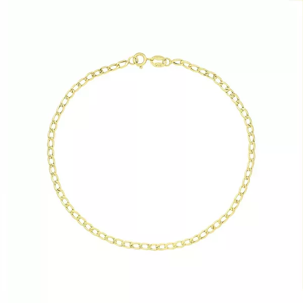 Pulseira De Ouro 18k Groumet De 2,3mm Com 20cm