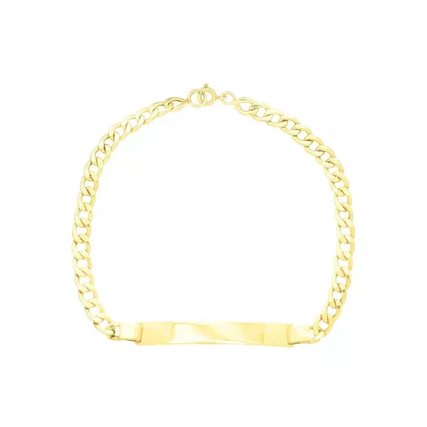 Pulseira De Ouro 18k Groumet De 5mm Com 21cm e Chapa