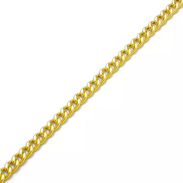 Pulseira De Ouro 18k Groumet De 7,5mm Com 21cm