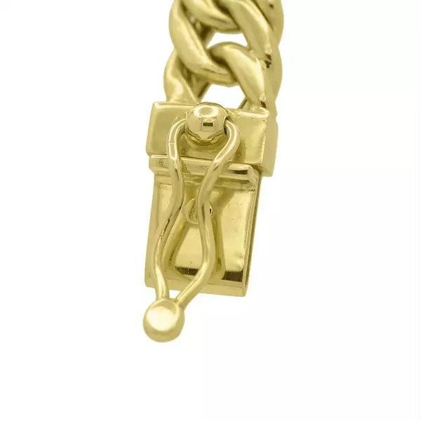 Pulseira De Ouro 18k Groumet Larga De 1 Centímetro Com 15cm