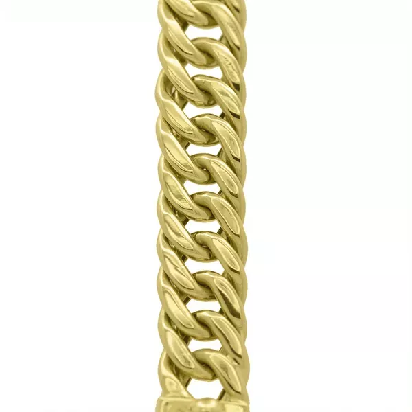 Pulseira De Ouro 18k Groumet Larga De 1 Centímetro Com 20cm