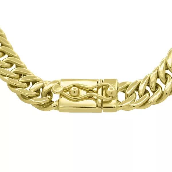 Pulseira De Ouro 18k Groumet Larga De 1 Centímetro Com 22cm