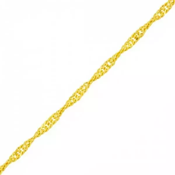 Pulseira De Ouro 18k Singapura De 2mm Com 18cm