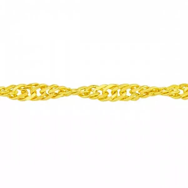 Pulseira De Ouro 18k Singapura De 2mm Com 18cm