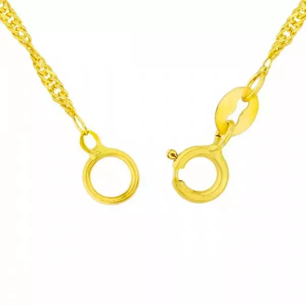 Pulseira De Ouro 18k Singapura De 2mm Com 18cm