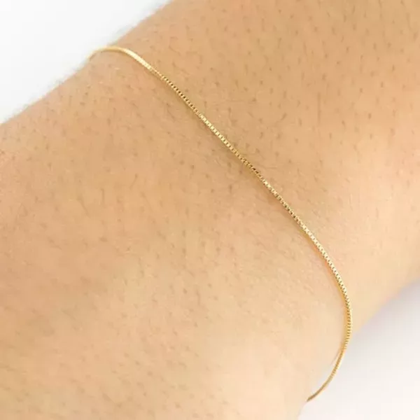 Pulseira De Ouro 18k Veneziana De 0,6mm Com 18cm