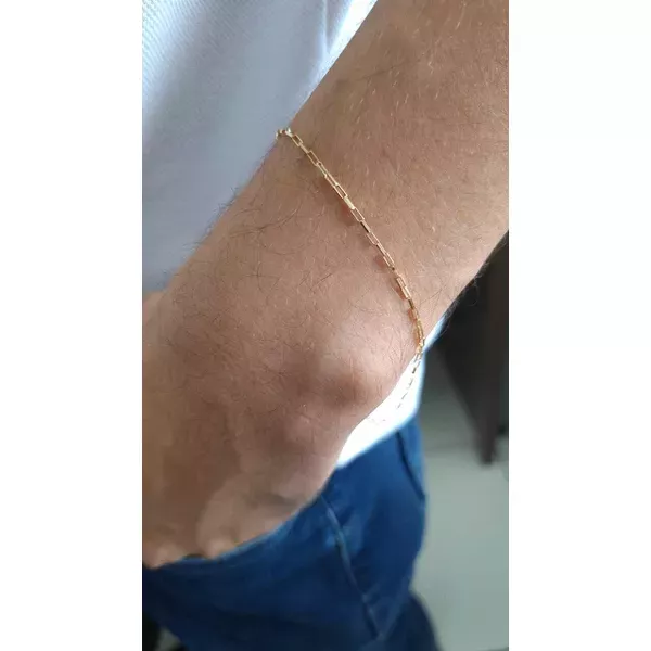 Pulseira De Ouro 18k Veneziana Longa De 1,1mm Com 21cm