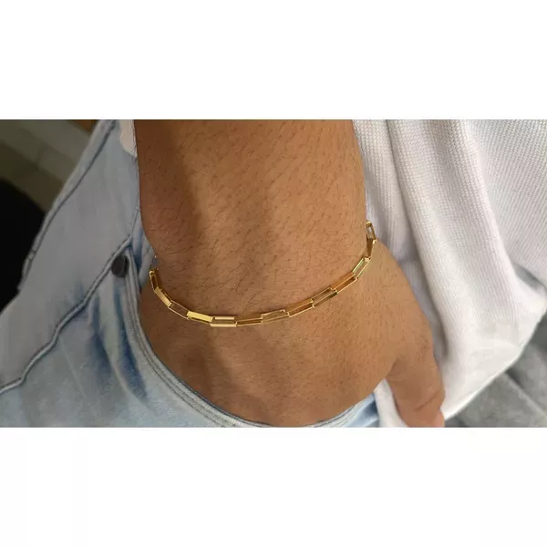 Pulseira De Ouro 18k Veneziana Longa De 2,4mm Com 19cm