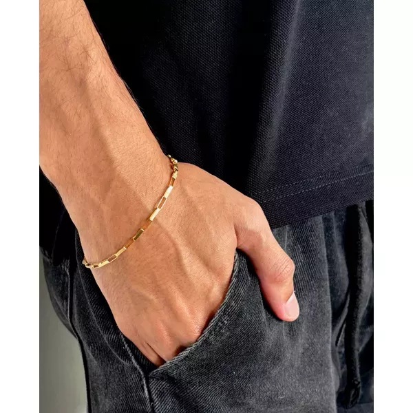 Pulseira De Ouro 18k Veneziana Longa De 2,4mm Com 21,5cm