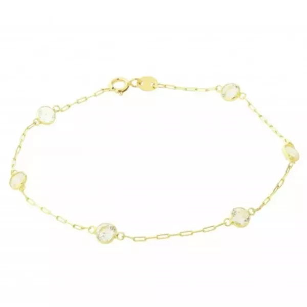 Pulseira Infantil De Ouro 18k Cartie Com Zircônias