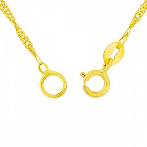 Corrente De Ouro 18k Singapura De 1,2mm Com 45cm
