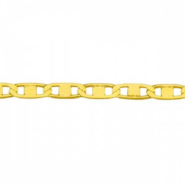 Corrente De Ouro 18k Piastrine De 2,6mm Com 60cm