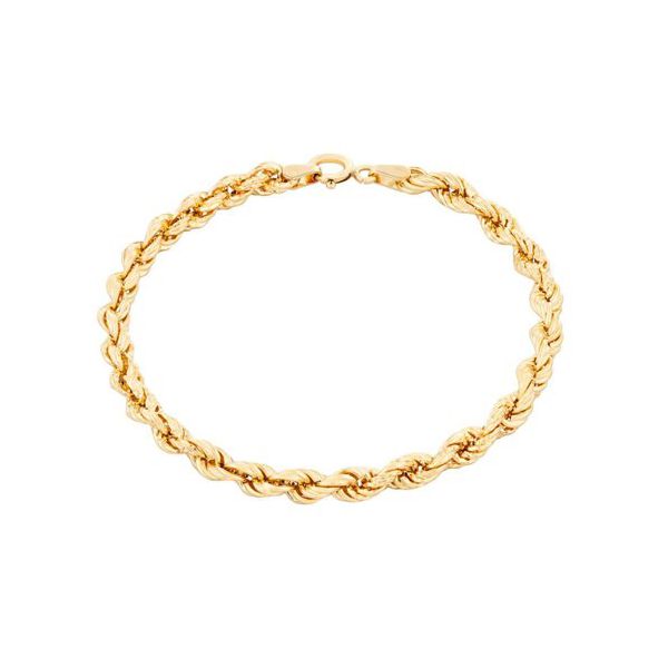Pulseira De Ouro 18k Corda De 4,2mm Com 19cm
