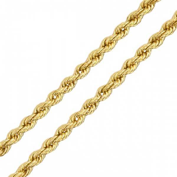 Corrente De Ouro 18k Corda De 3,7mm Com 50cm