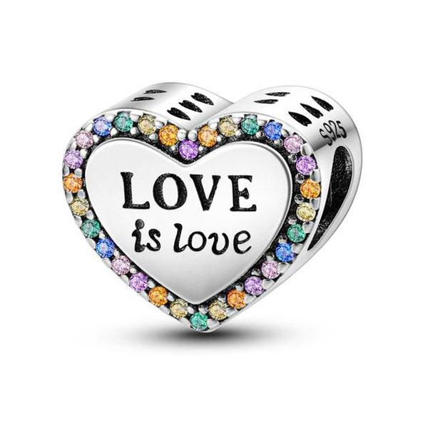 Berloque De Prata 925 Love is Love